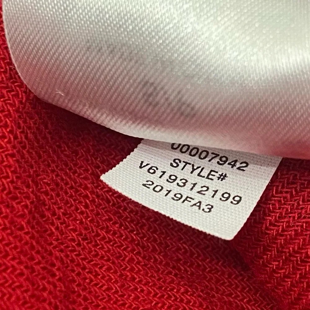 Vince Red Band Collar Oversized Blouse Shirt 21731 - Picture 7 of 9
